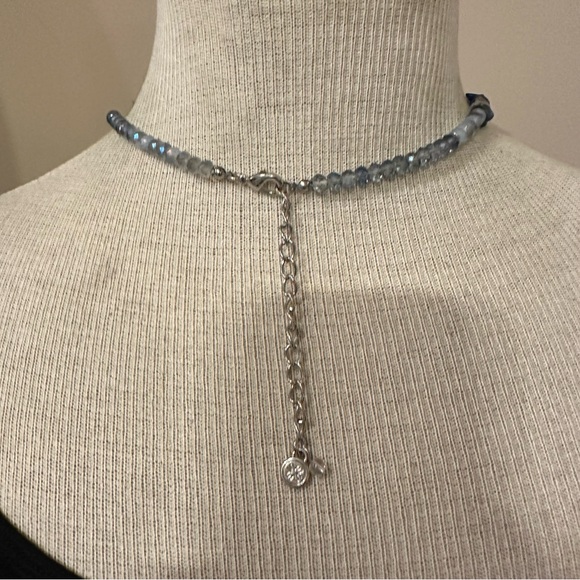 Simply Vera Vera Wang Necklace - long silver w/ blue glass & lapis stone beads - Picture 12 of 14